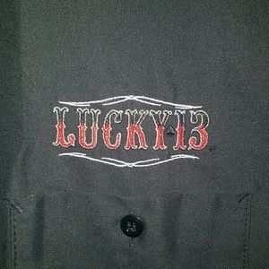 Lucky 13 Men's Classic Button Up Pin Up Shirt xxl